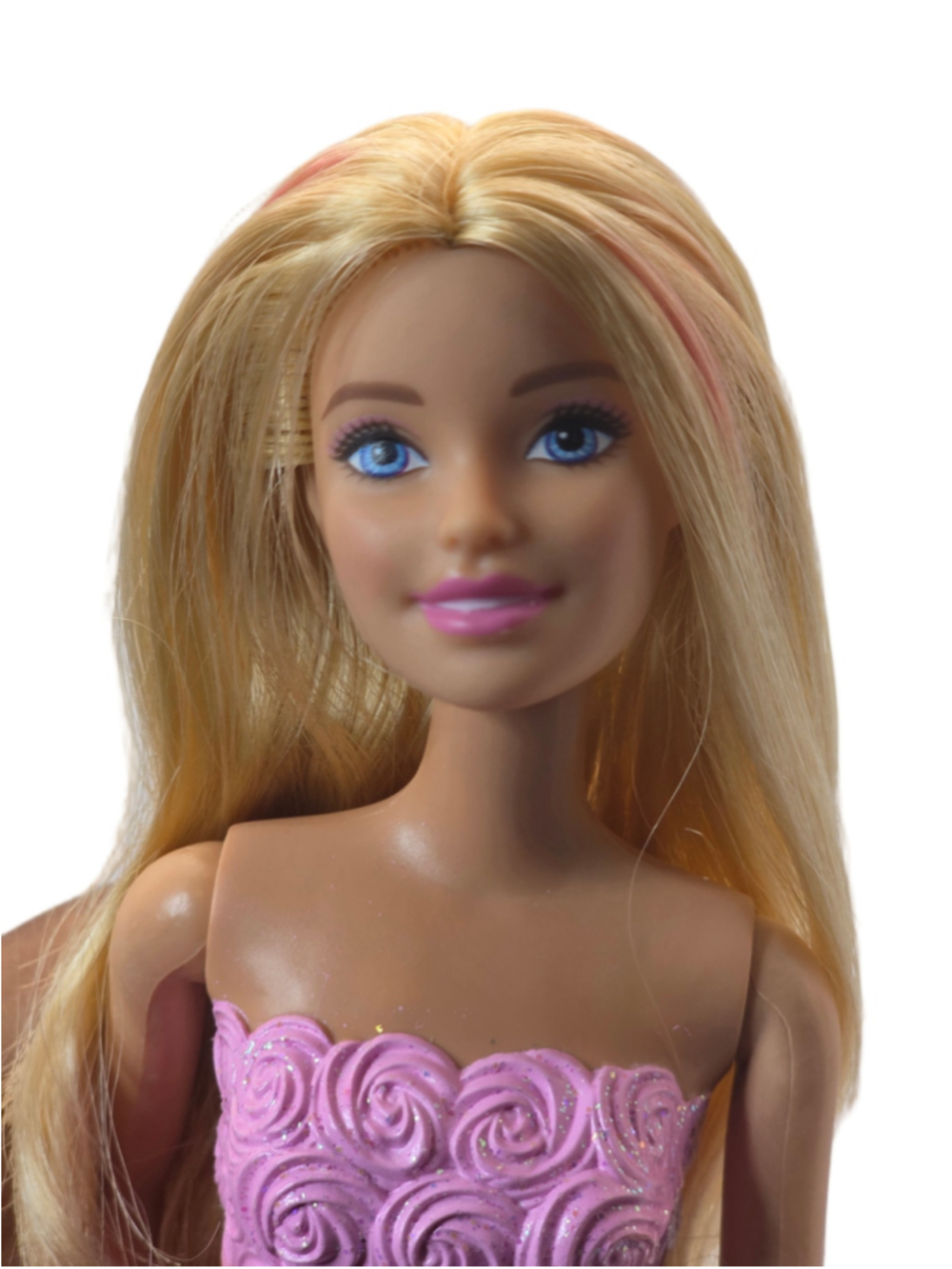 Girls Barbie Doll Pink Rose Bodice Sparkle Skirt One Size